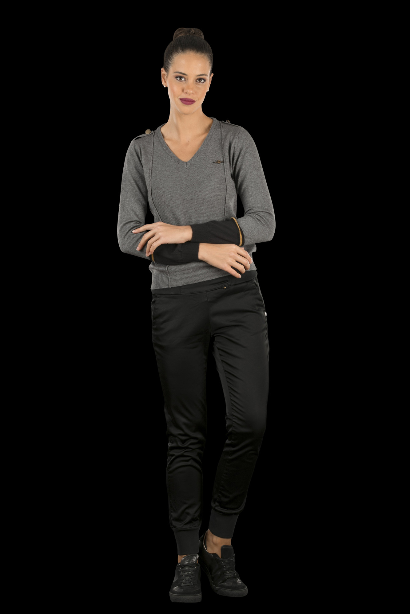 detail Svetr maglia scollo v 172MA1087DL333