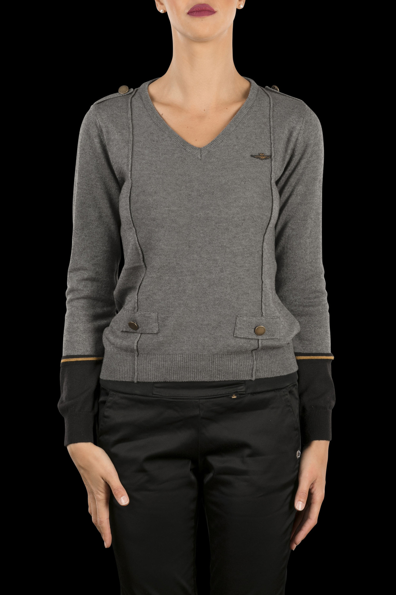 detail Svetr maglia scollo v 172MA1087DL333