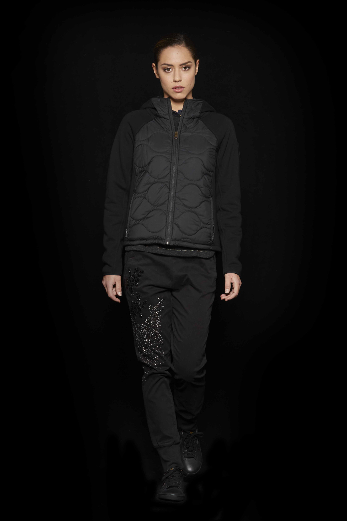 detail Bunda felpa nylon cappuccio 182AF241DCT2375